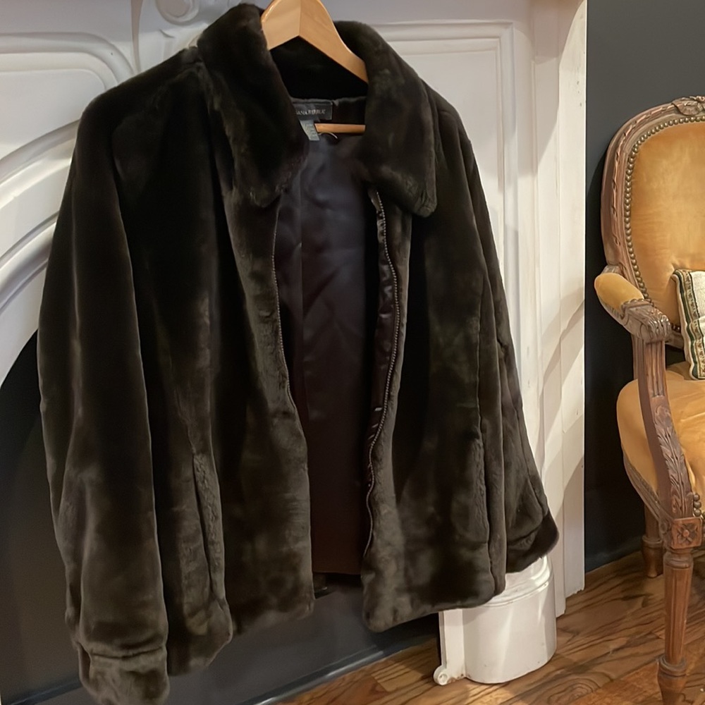 Banana republic faux fur coat